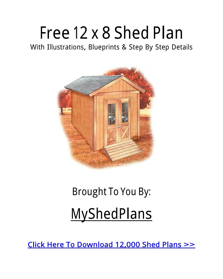 free 12 x 8 shed plan with illustrations