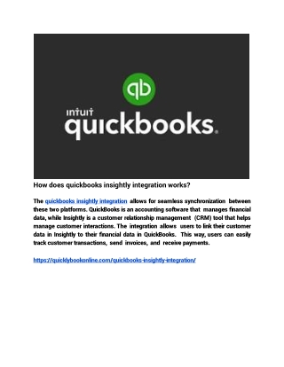 how does quickbooks insightly integration works