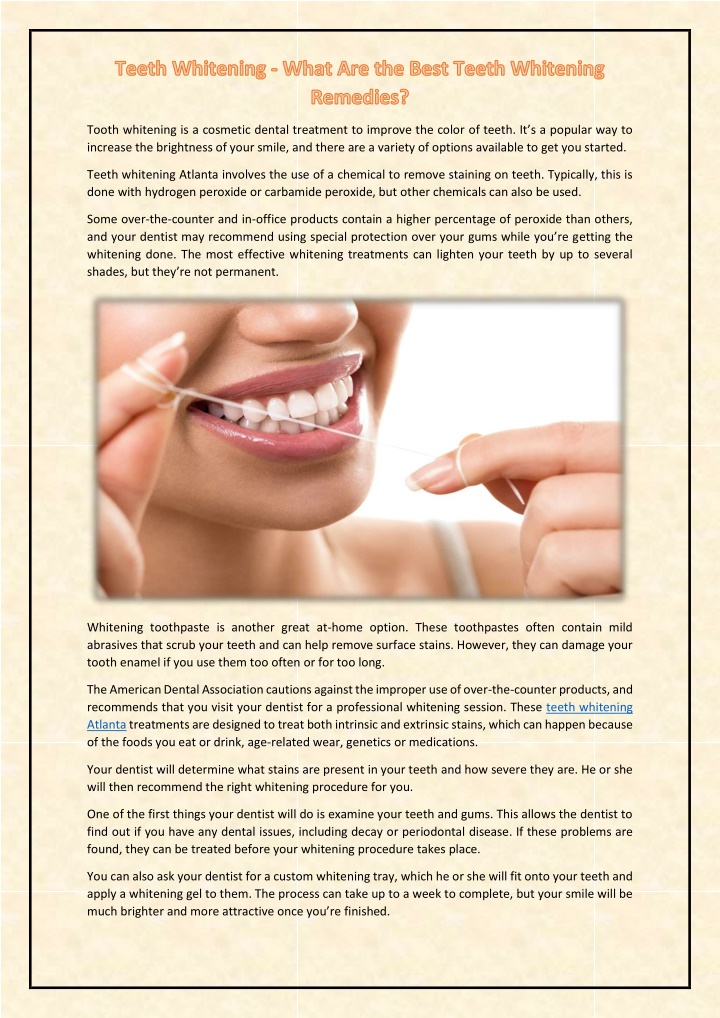 tooth whitening is a cosmetic dental treatment