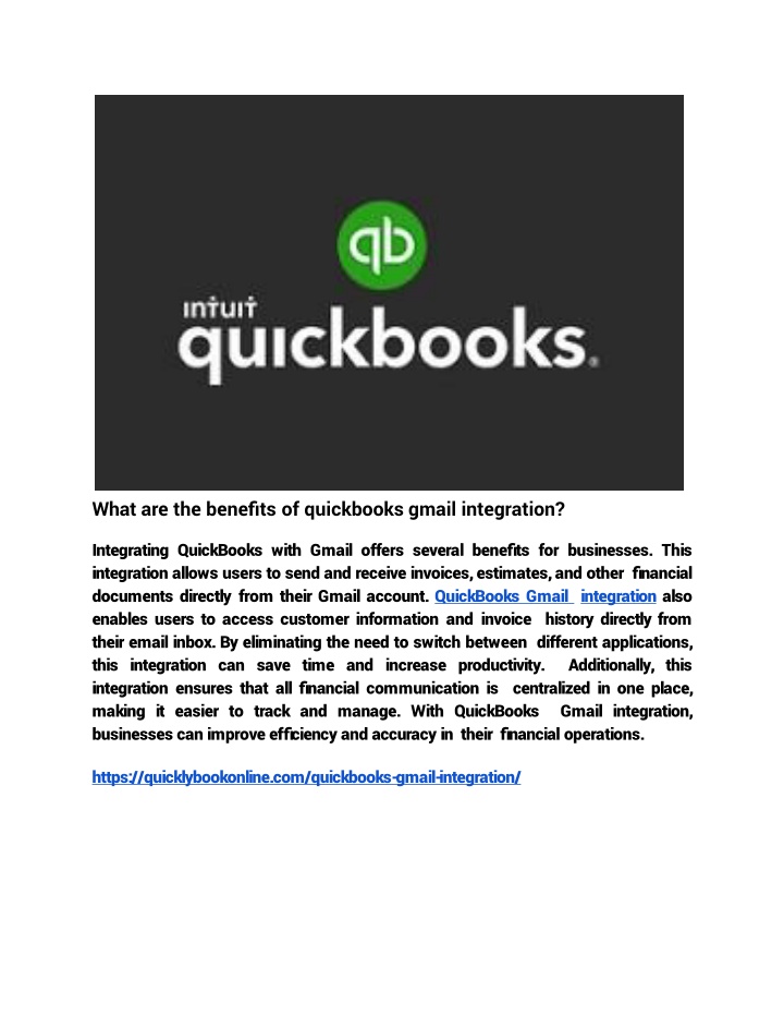 what are the bene ts of quickbooks gmail