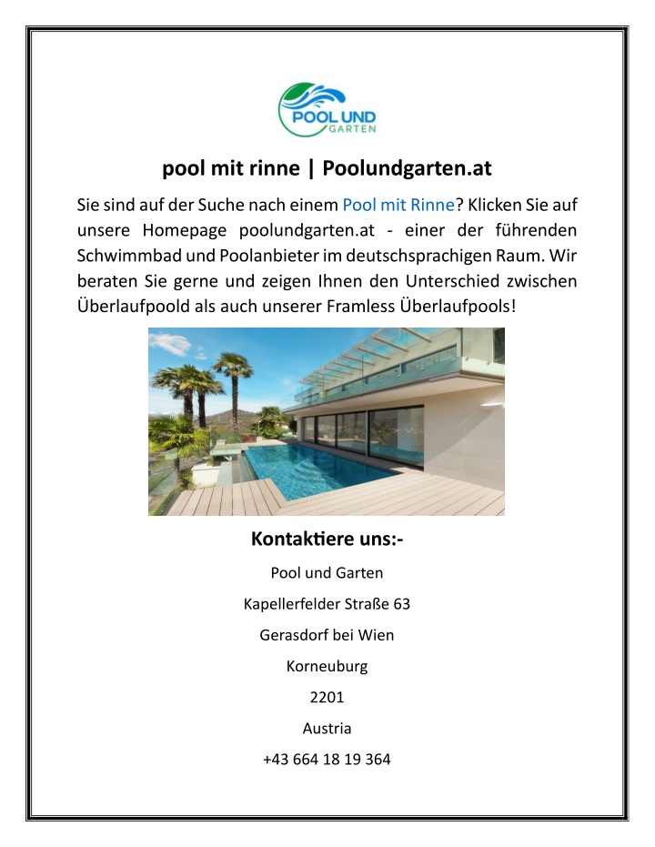 pool mit rinne poolundgarten at