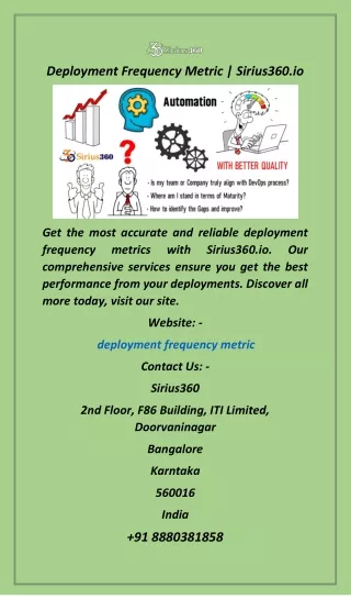 Deployment Frequency Metric  Sirius360.io
