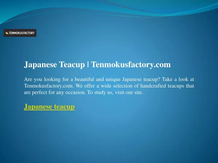 japanese teacup tenmokusfactory