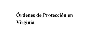 rdenes de protecci n en virginia