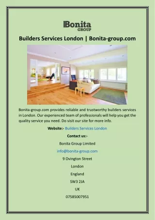 Builders Services London  Bonita-group.com
