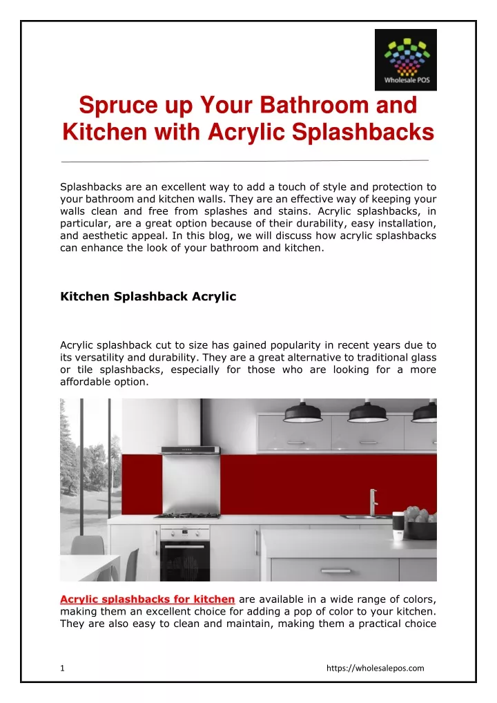 spruce up your bathroom and kitchen with acrylic