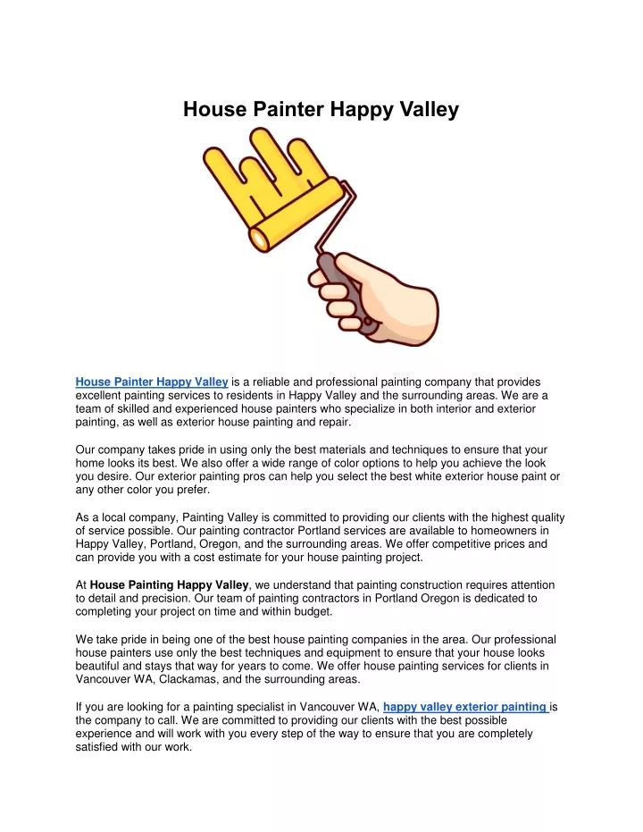 house painter happy valley