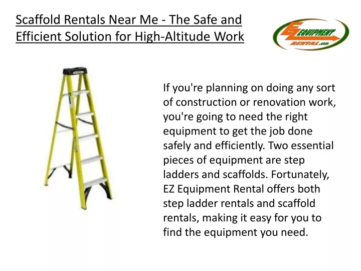 scaffold rentals near me the safe and efficient