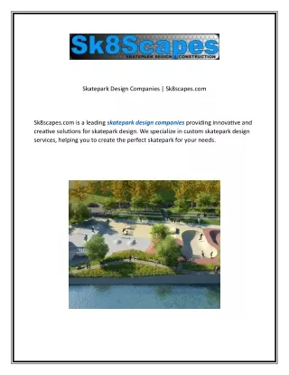 Skatepark Design Companies  Sk8scapes