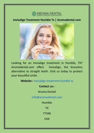 Invisalign Treatment Humble Tx  Aromadental
