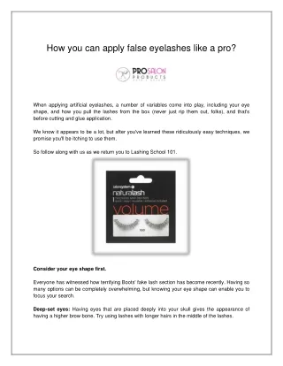 How you can apply false eyelashes like a pro