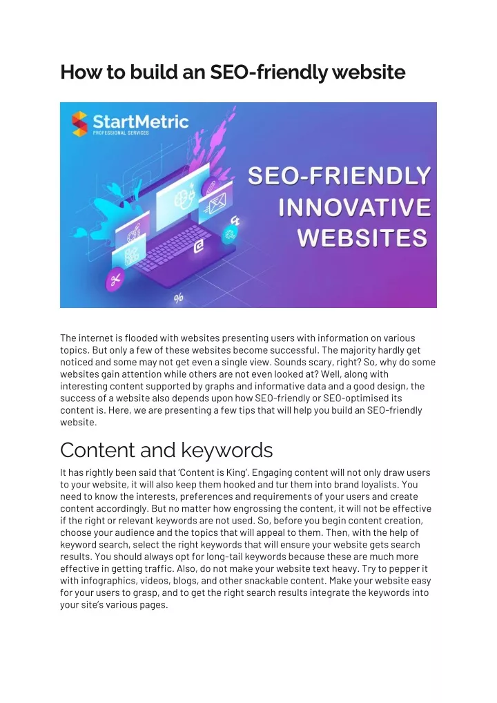 how to build an seo friendly website