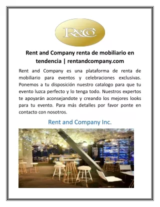 Rent and Company renta de mobiliario en tendencia rentandcompany.com