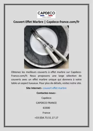 Couvert Effet Marbre  Capdeco-france.comfr