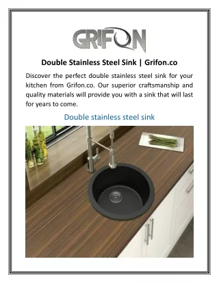 Double Stainless Steel Sink  Grifon.co