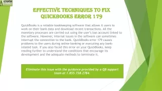 effective techniques to fix quickbooks error 179