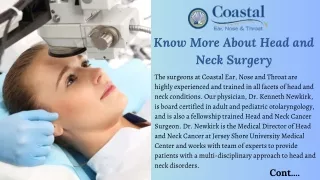 Know More About Head and  Neck Surgery - Coastal Ear, Nose and Throat