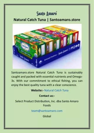 Natural Catch Tuna  Santoamaro.store