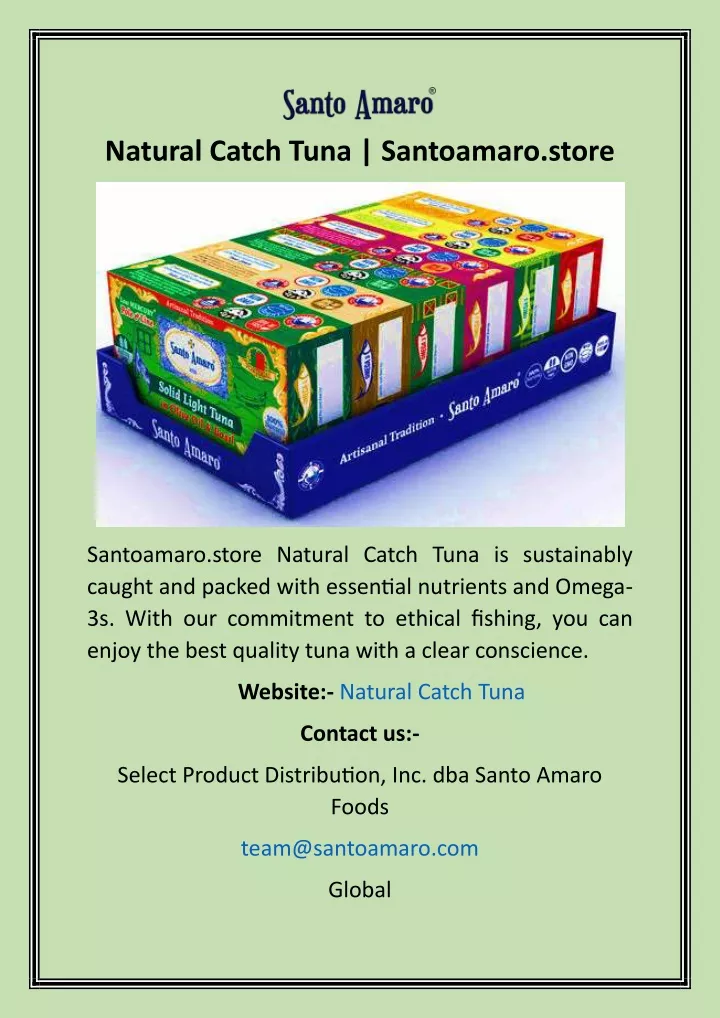 natural catch tuna santoamaro store