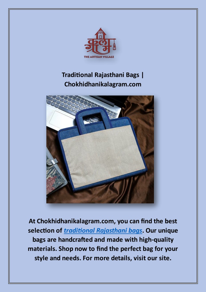 traditional rajasthani bags chokhidhanikalagram