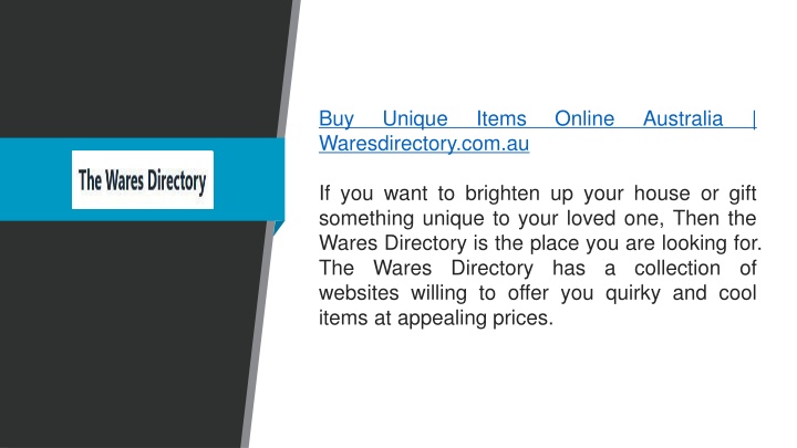 buy unique items online australia waresdirectory