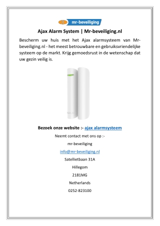 Ajax Alarm System  Mr-beveiliging.nl