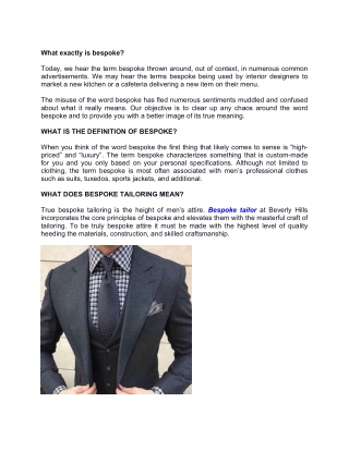 What exactly is bespoke?