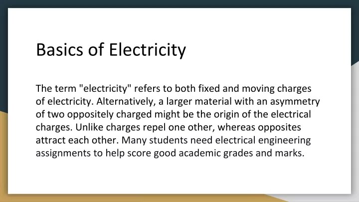 basics of electricity