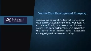 Nodejs Web Development Company  Protocloudtechnologies.com