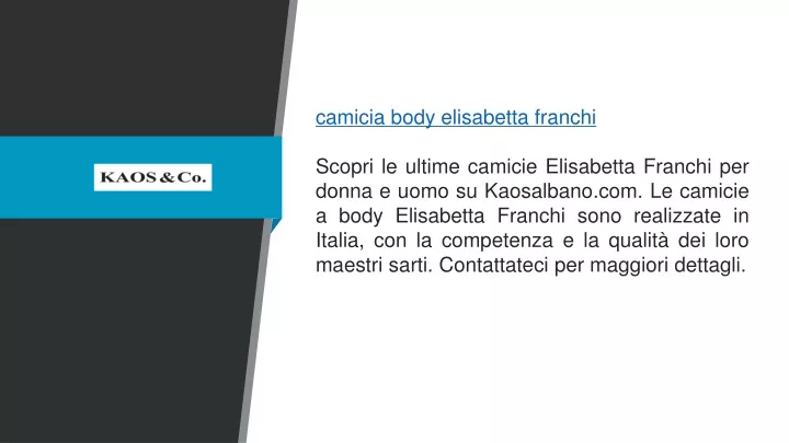 camicia body elisabetta franchi scopri le ultime