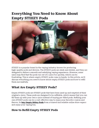 Everything You Need to Know About Empty STIIIZY Pods