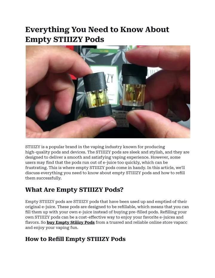 everything you need to know about empty stiiizy