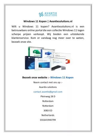 Windows 11 Kopen  Avantixsolutions.nl