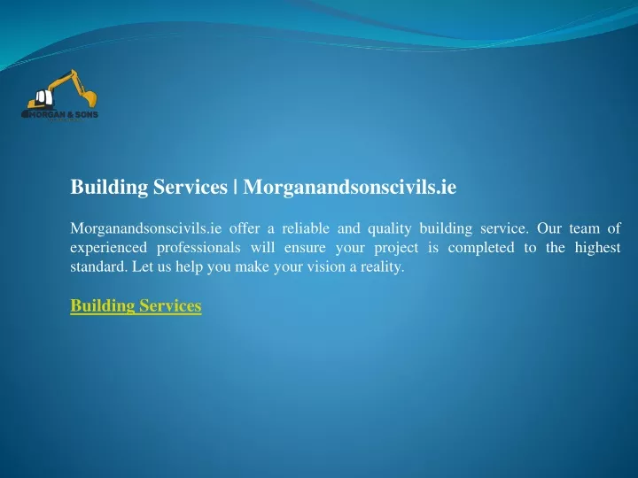 building services morganandsonscivils