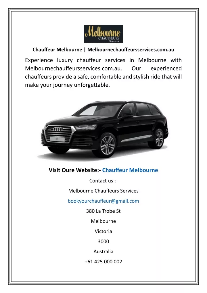 chauffeur melbourne melbournechauffeursservices