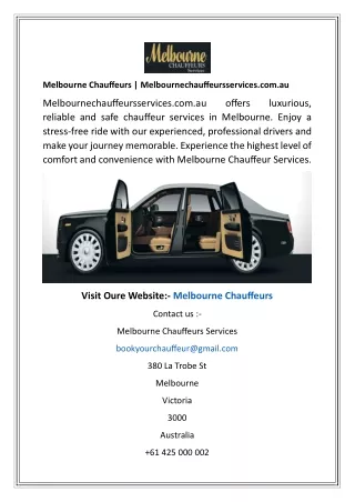 melbourne chauffeurs melbournechauffeursservices