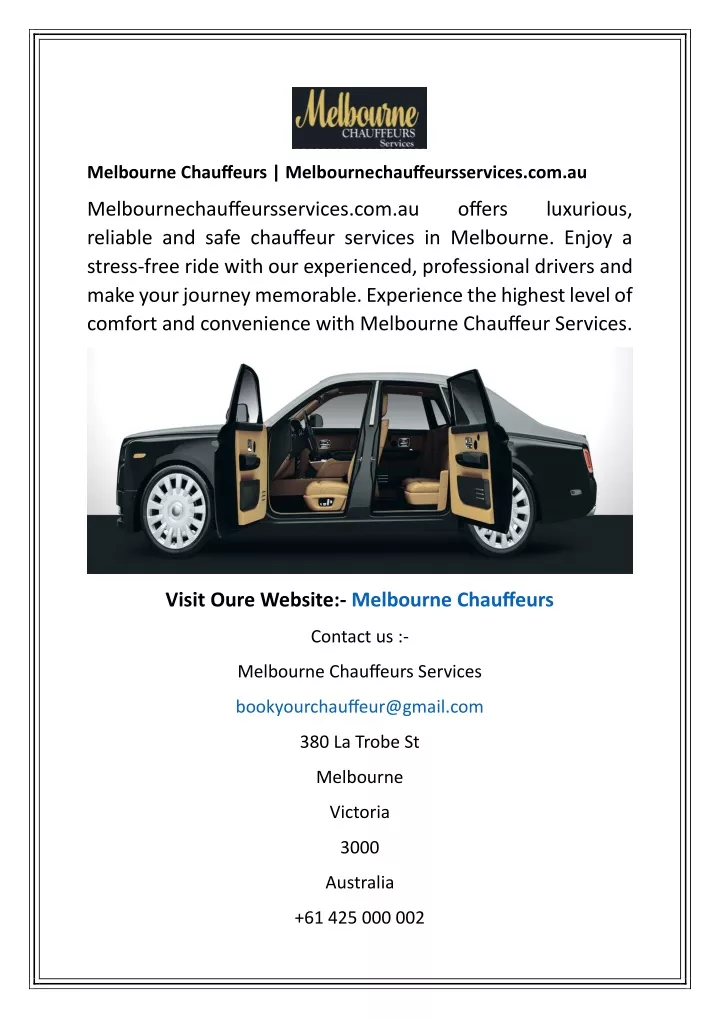 melbourne chauffeurs melbournechauffeursservices