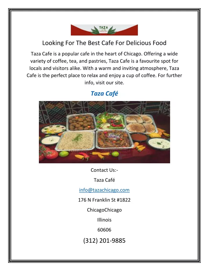 looking for the best cafe for delicious food