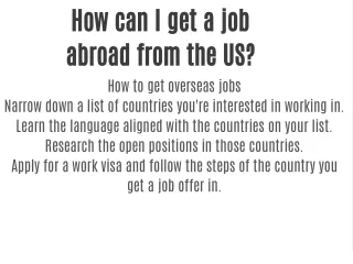 How can I get a job abroad from the US?