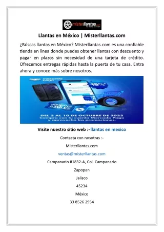 Llantas en México  Misterllantas.com