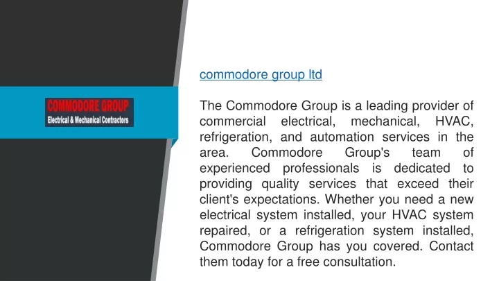 commodore group ltd the commodore group