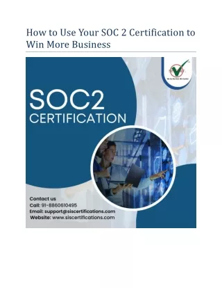 how to use your soc 2 certification to win more