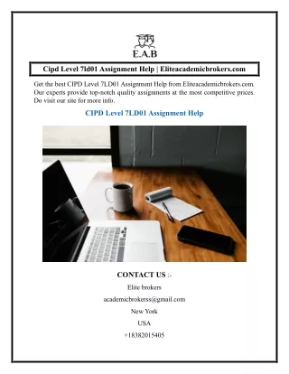 Cipd Level 7ld01 Assignment Help  Eliteacademicbrokers.com