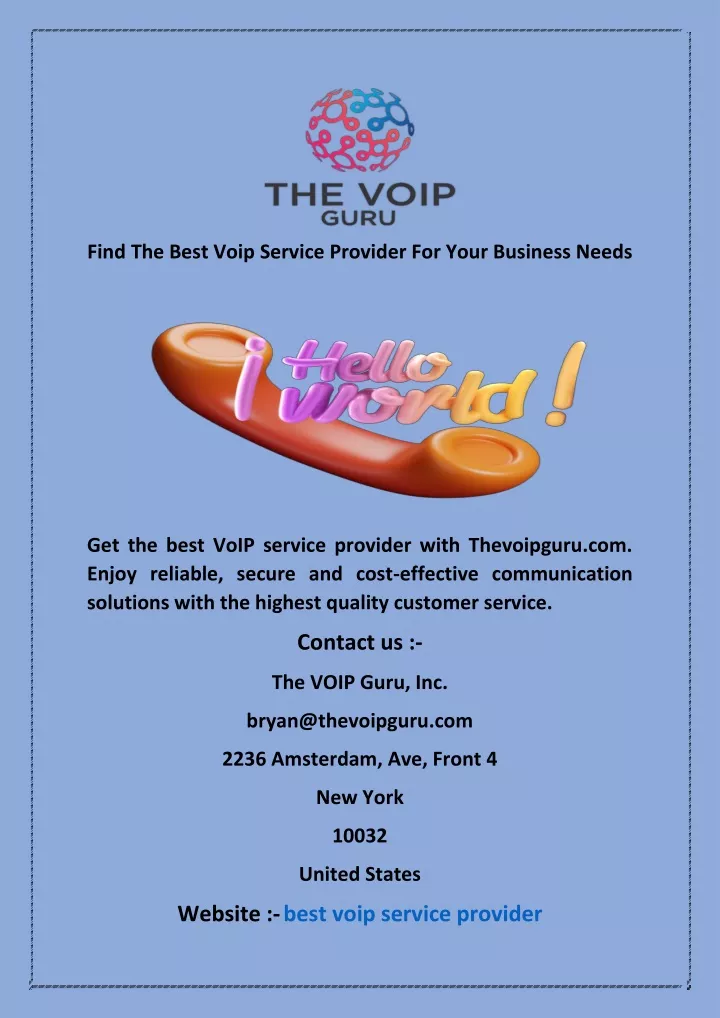 find the best voip service provider for your