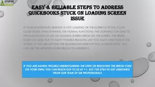 easy reliable steps to address quickbooks stuck on loading screen issue