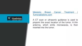 Metatstic Breast Cancer Treatment Tumorablations.com