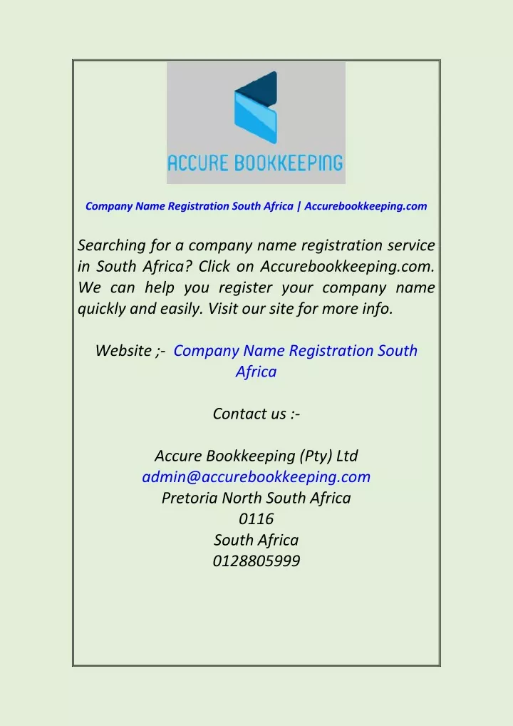 company name registration south africa