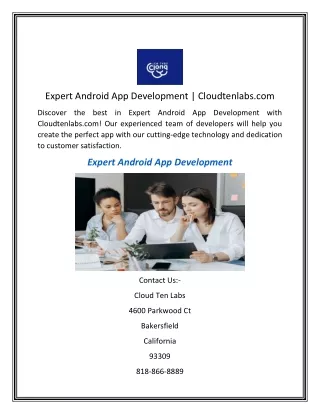 Expert Android App Development  Cloudtenlabs