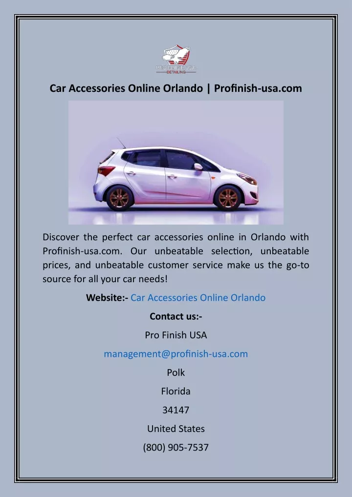 car accessories online orlando profinish usa com