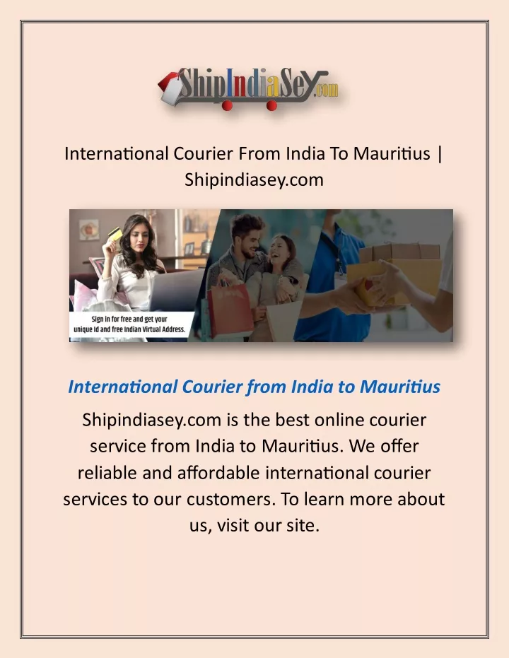 international courier from india to mauritius